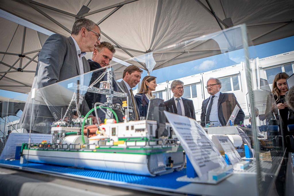 Helmholtz-Cluster Wasserstoff HC-H2 feiert Eröffnung im Brainergy Park Jülich, Jürgen Frantzen, Frank Rombey, Axel Fuchs, Patricia Peill, Wolfgang Marquardt, Peter Wasserscheid